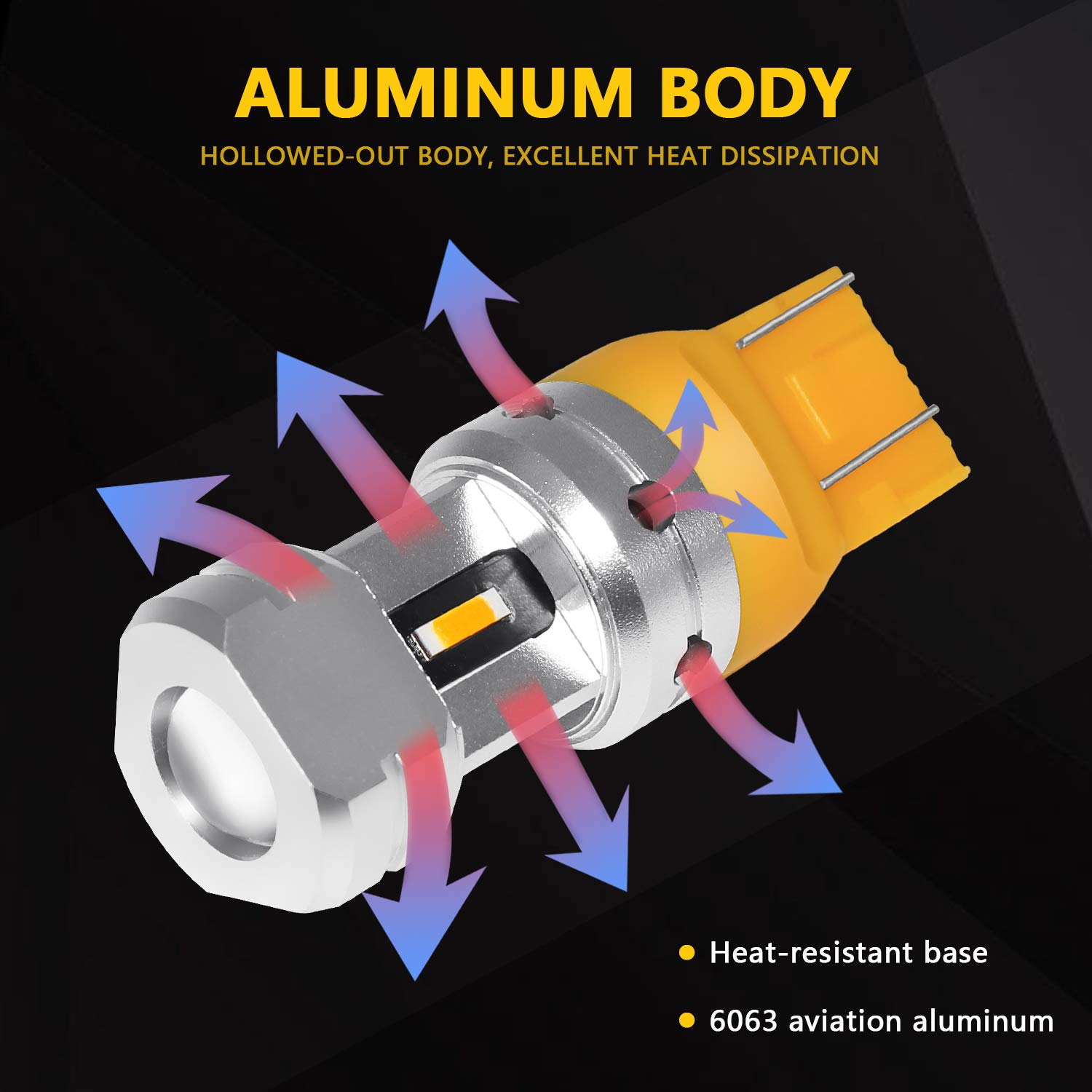 のん Amazon.com: PHINLION 7443 Amber LED Turn Signal Light Bulbs